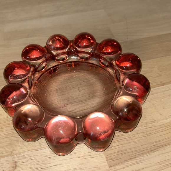 Cranberry Bubble Glass vintage dish - Picture 3 of 4